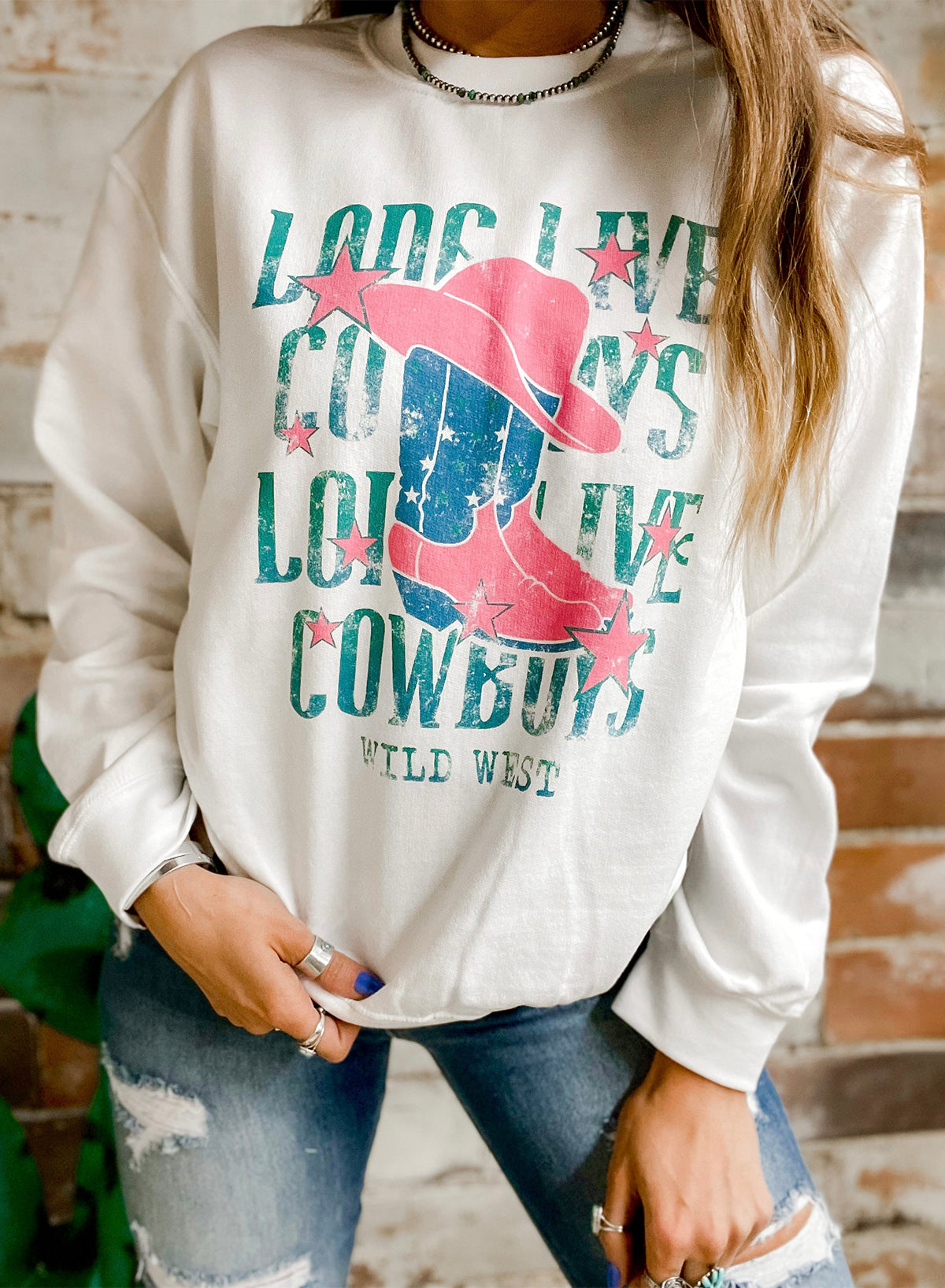 LONG LIVE COWBOY WILD WEST Graphic Sweatshirt