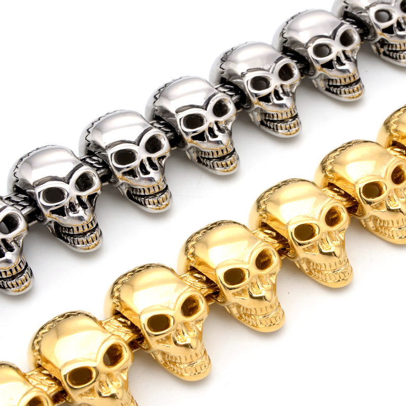 Men's Line of Skulls Bracelet