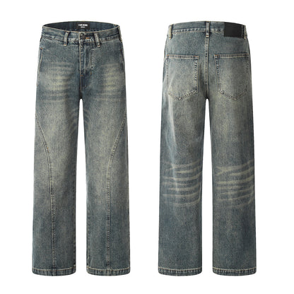 American Retro Jeans Men And Women Casual Straight-leg High Street
