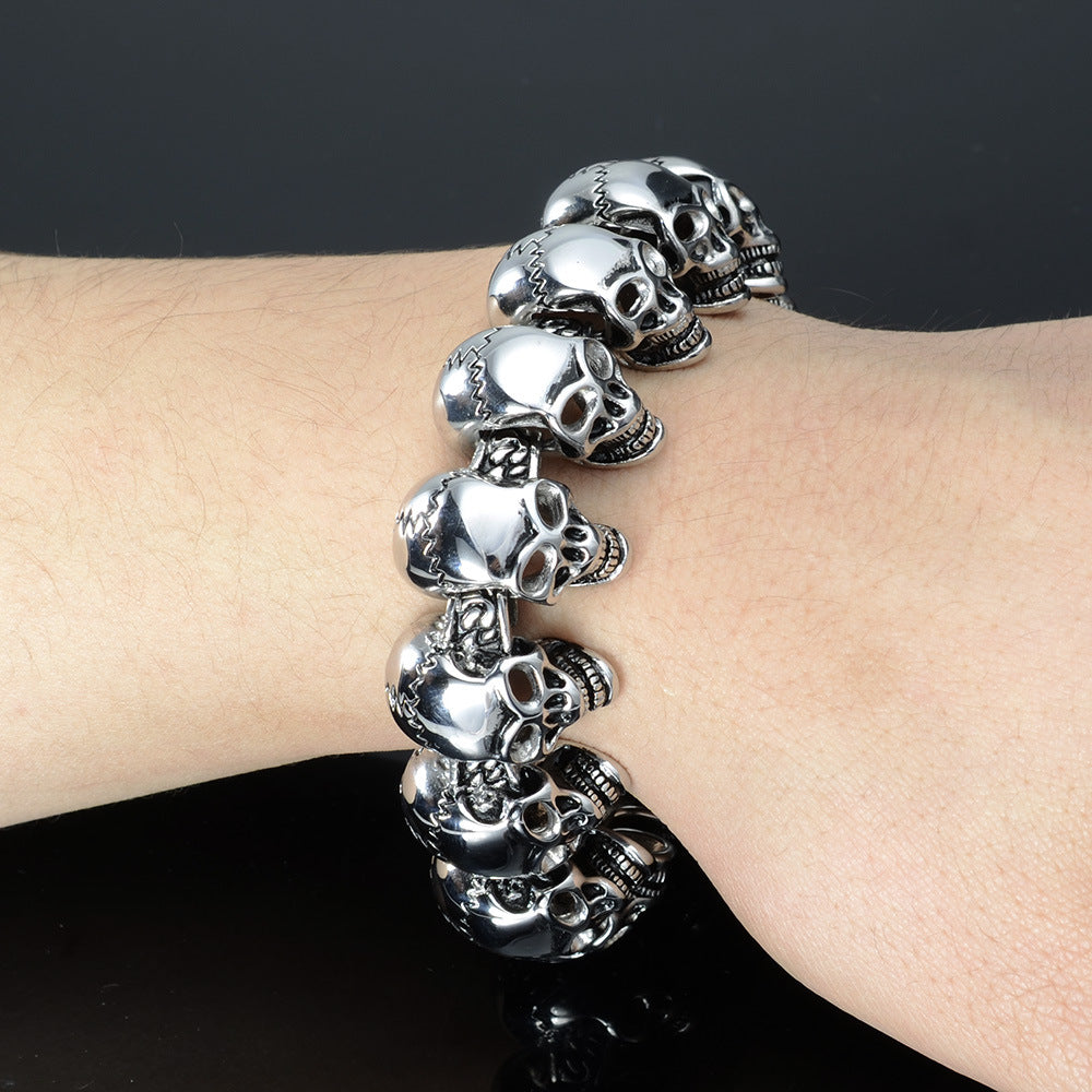 Men's Line of Skulls Bracelet