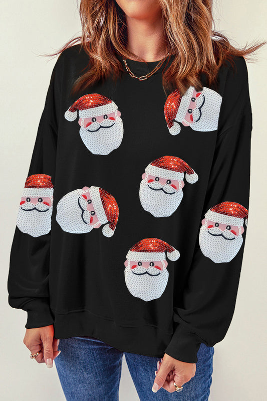 Santa Claus Sequin Graphic Sweatshirt