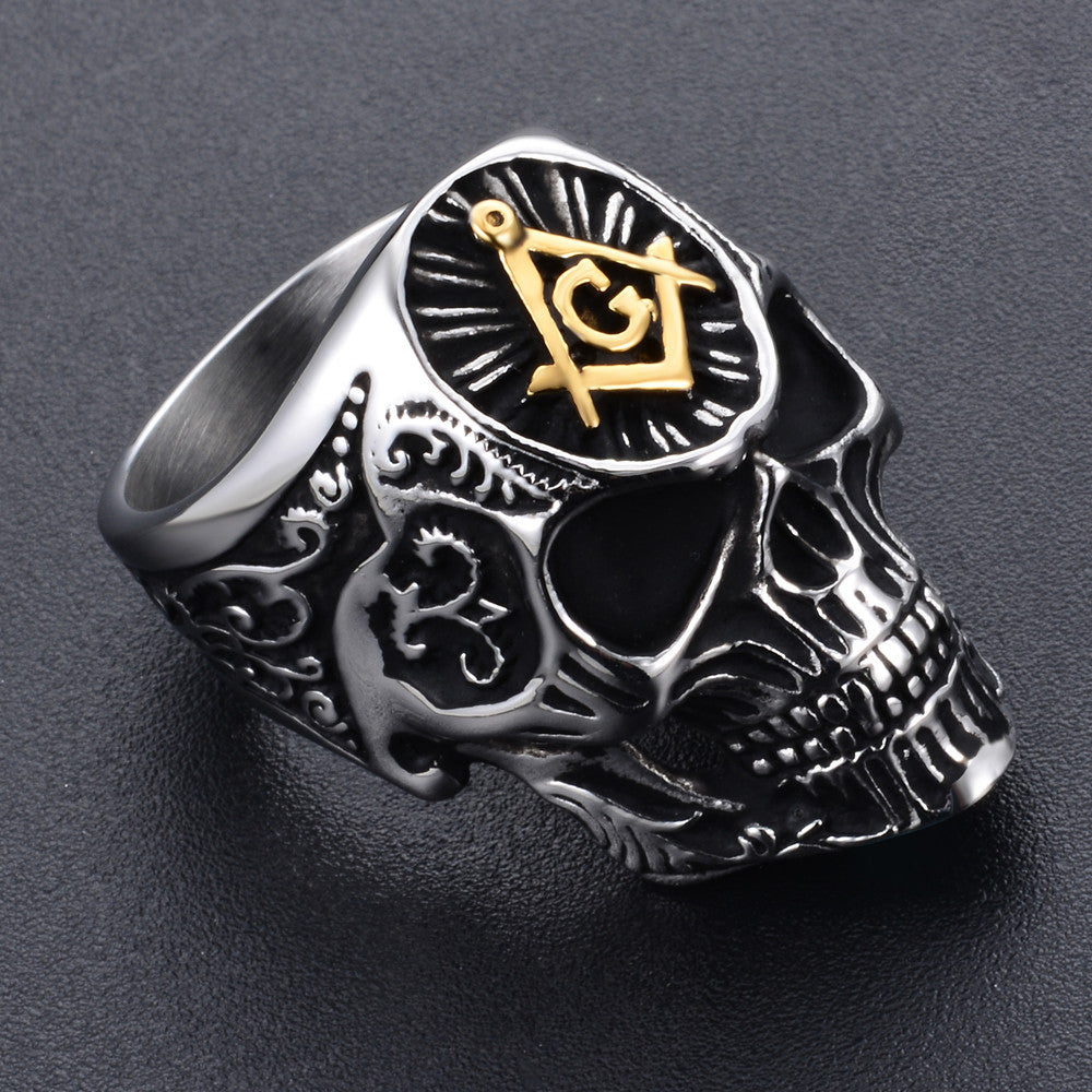 Masonic Symbol Skull Ring