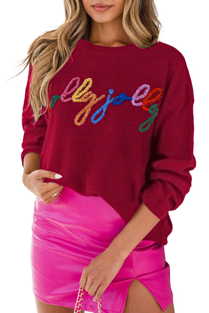 Glitter Merry & Bright Round Neck Knit Sweater