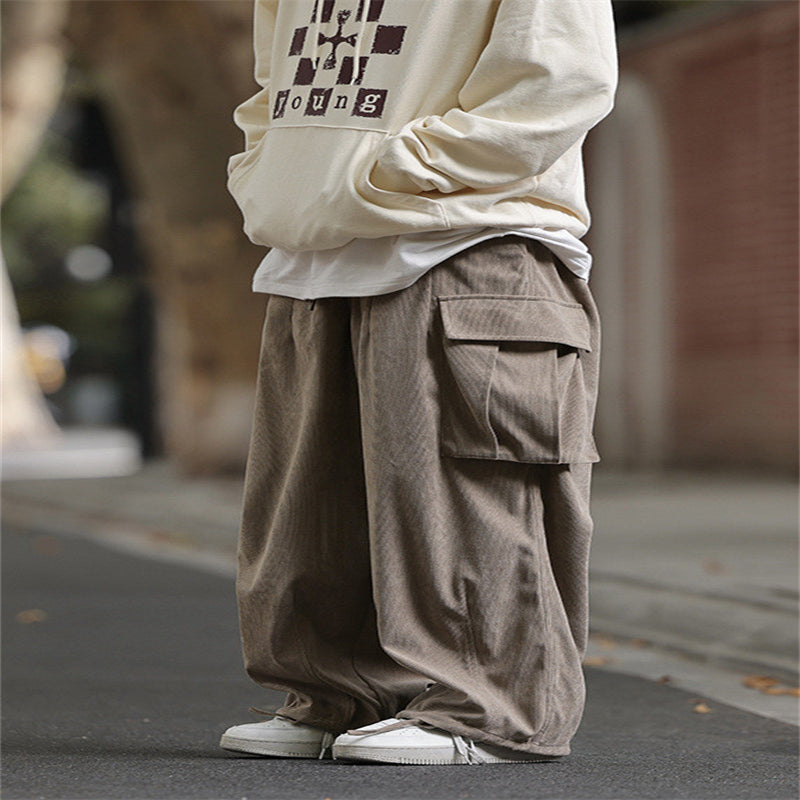 Loose Cargo Pants Men's Corduroy Casual Pants