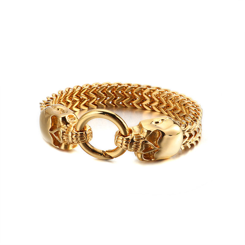 Double Skull Men's Bracelet