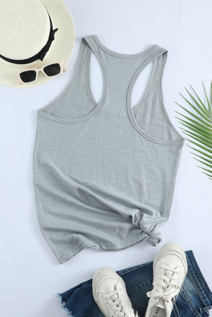 Scoop Neck Basic Solid Tank Top