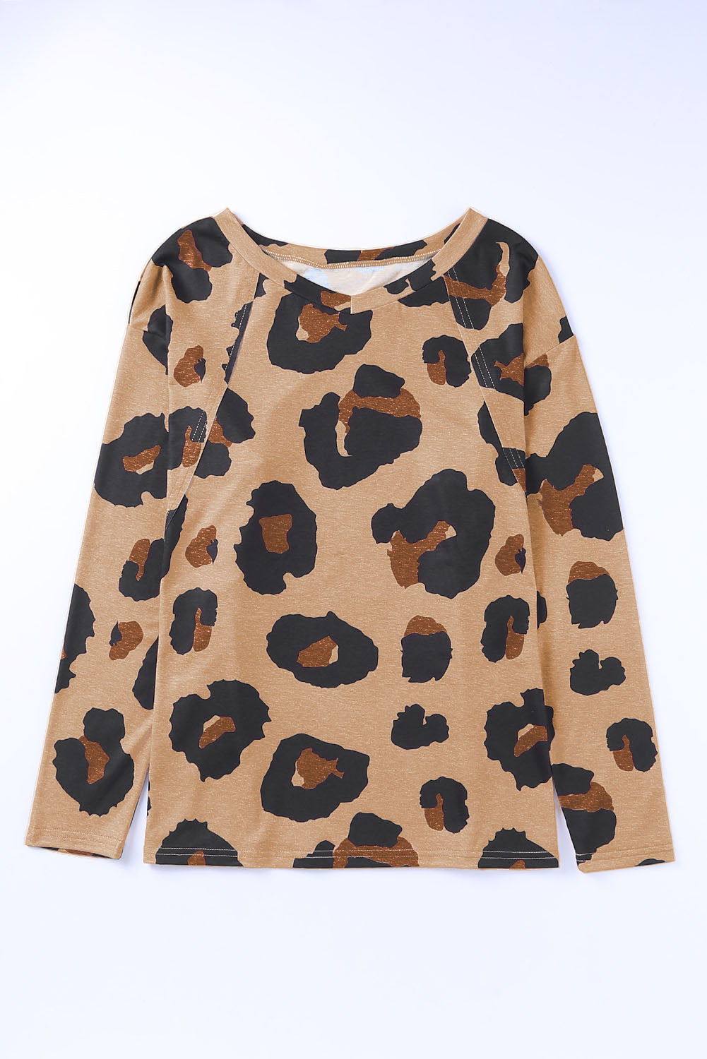 Print Drop Shoulder Pullover Long Sleeve Top