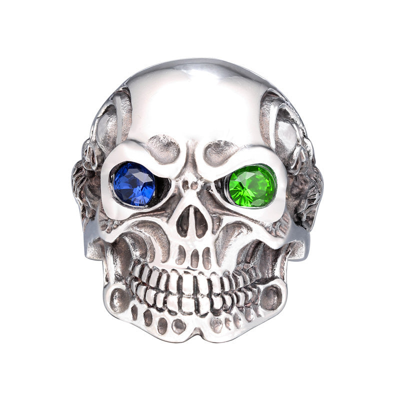 Stoned Eyed Skull Ring