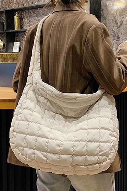 Casual Quilted Zipper Large Shoulder Bag