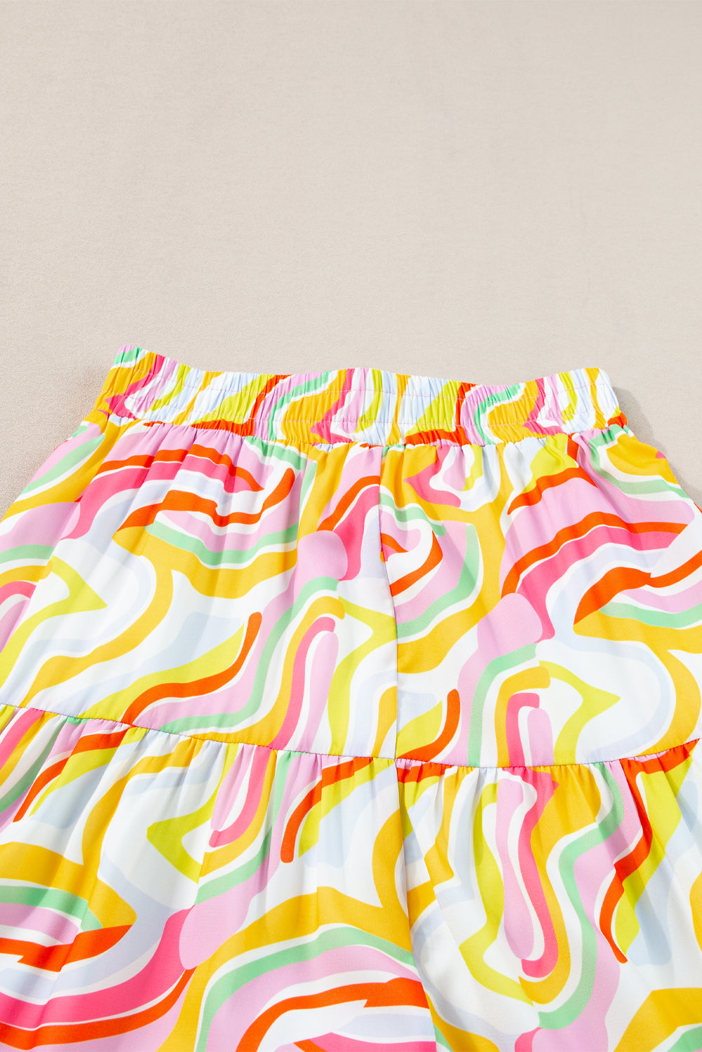 Bohemian Abstract Print Tiered Maxi Skirt