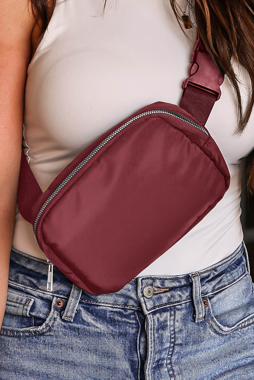 Waterproof Zipped Fanny Pack Crossbody Sling Bag