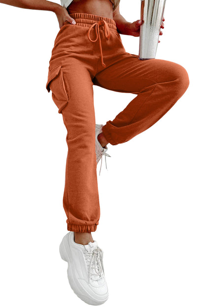 Drawstring Cargo Pockets Jogger Pants