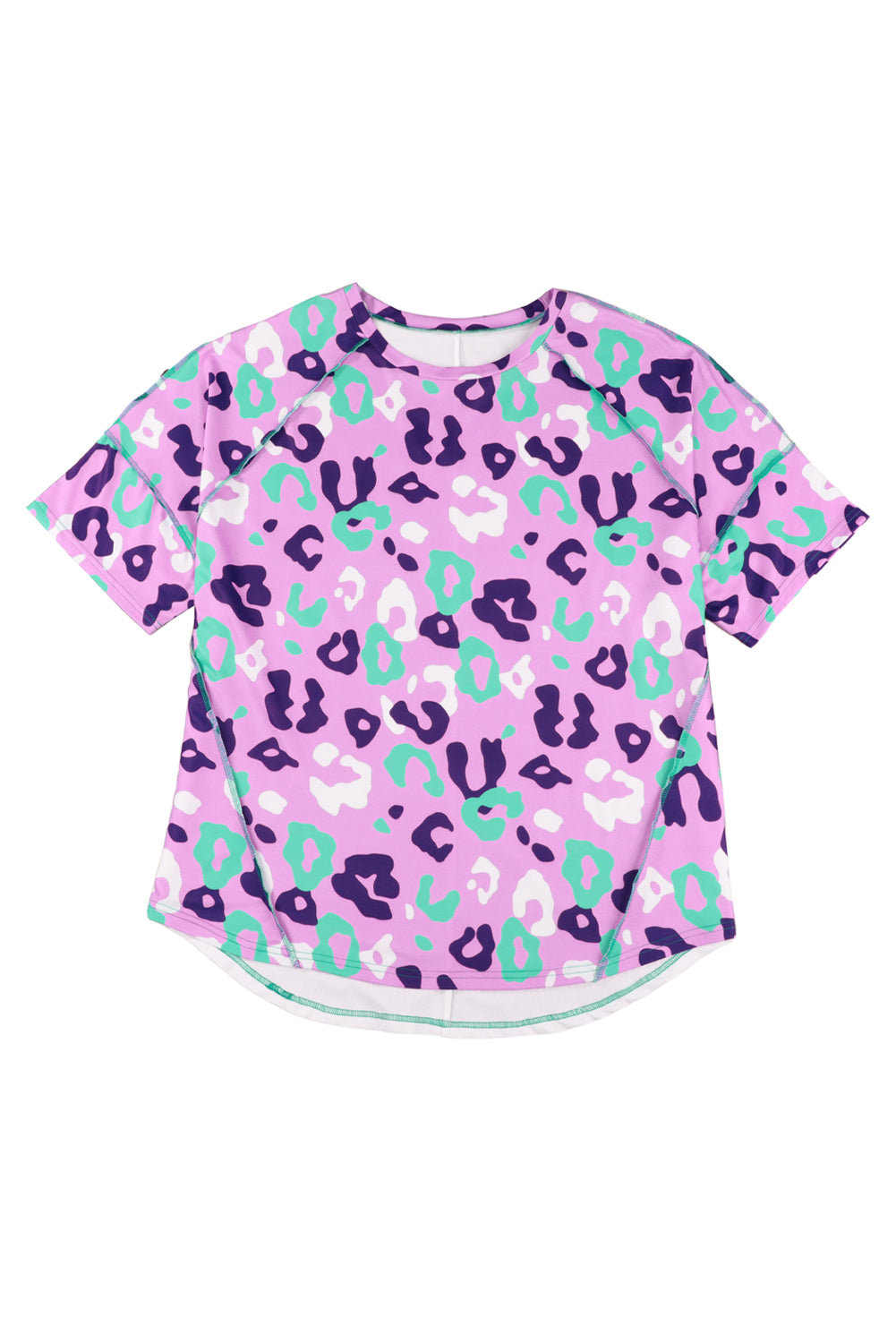 Leopard Print Plus Size Short Sleeve Tee