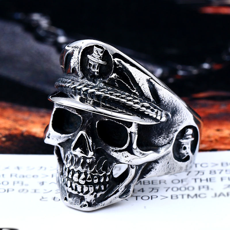 Pilot Cap Skull Rings