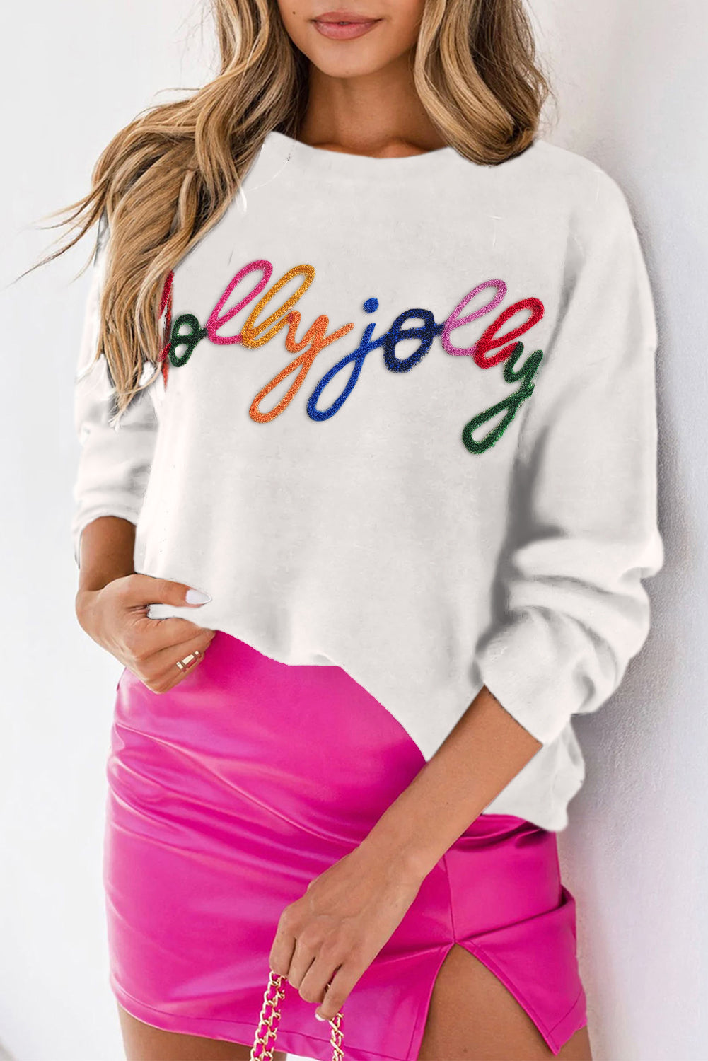 Glitter Merry & Bright Round Neck Knit Sweater