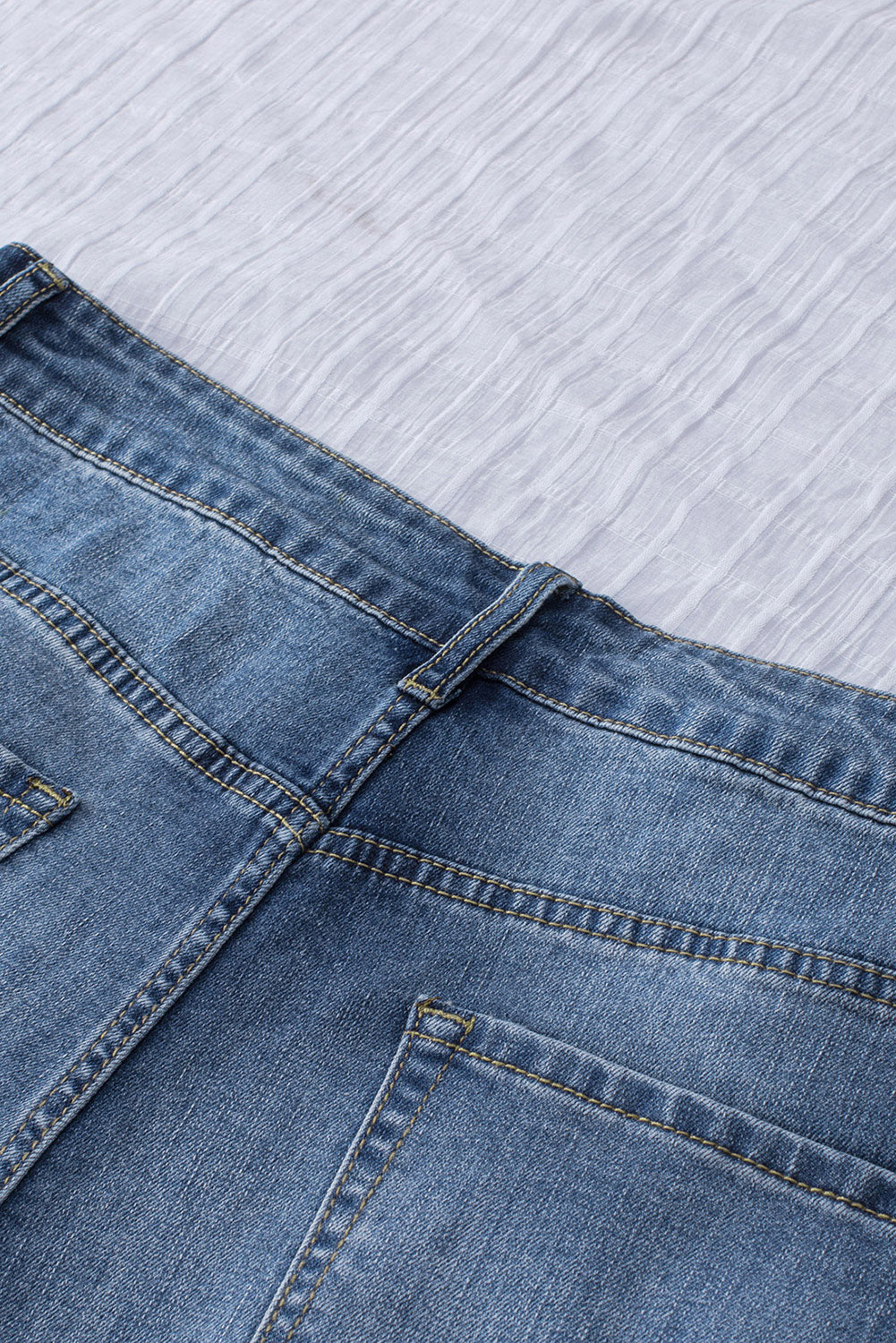 Dark Blue Buttons Ripped High Rise Plus Size Denim Shorts