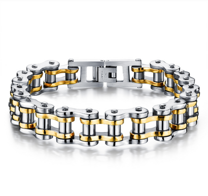 Men's Chain Link Bracelet (Silver & Gold)