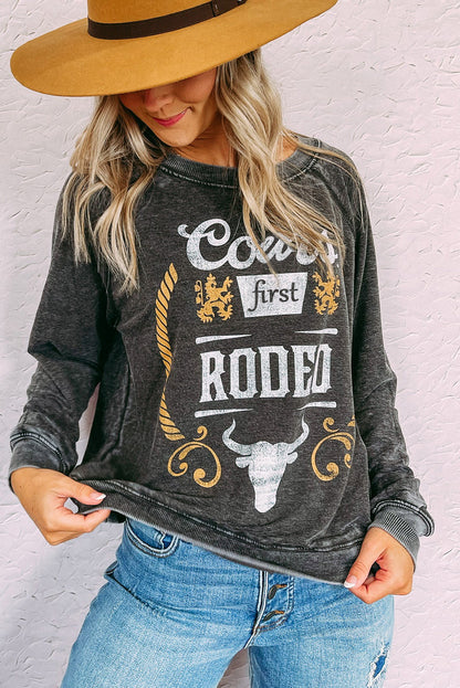 Cows Banquet RODEO Graphic Mineral Washed Sweatshirt