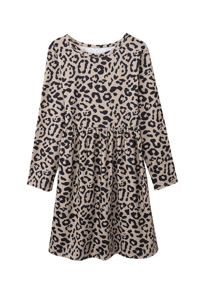 Cheetah Print Western Empire Waist Plus Size Midi Dress