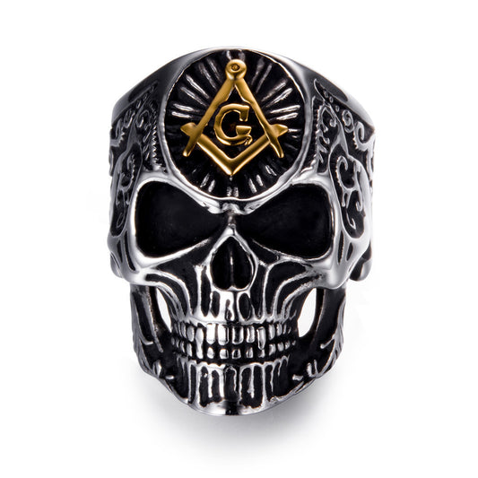 Masonic Symbol Skull Ring