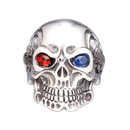 Stoned Eyed Skull Ring