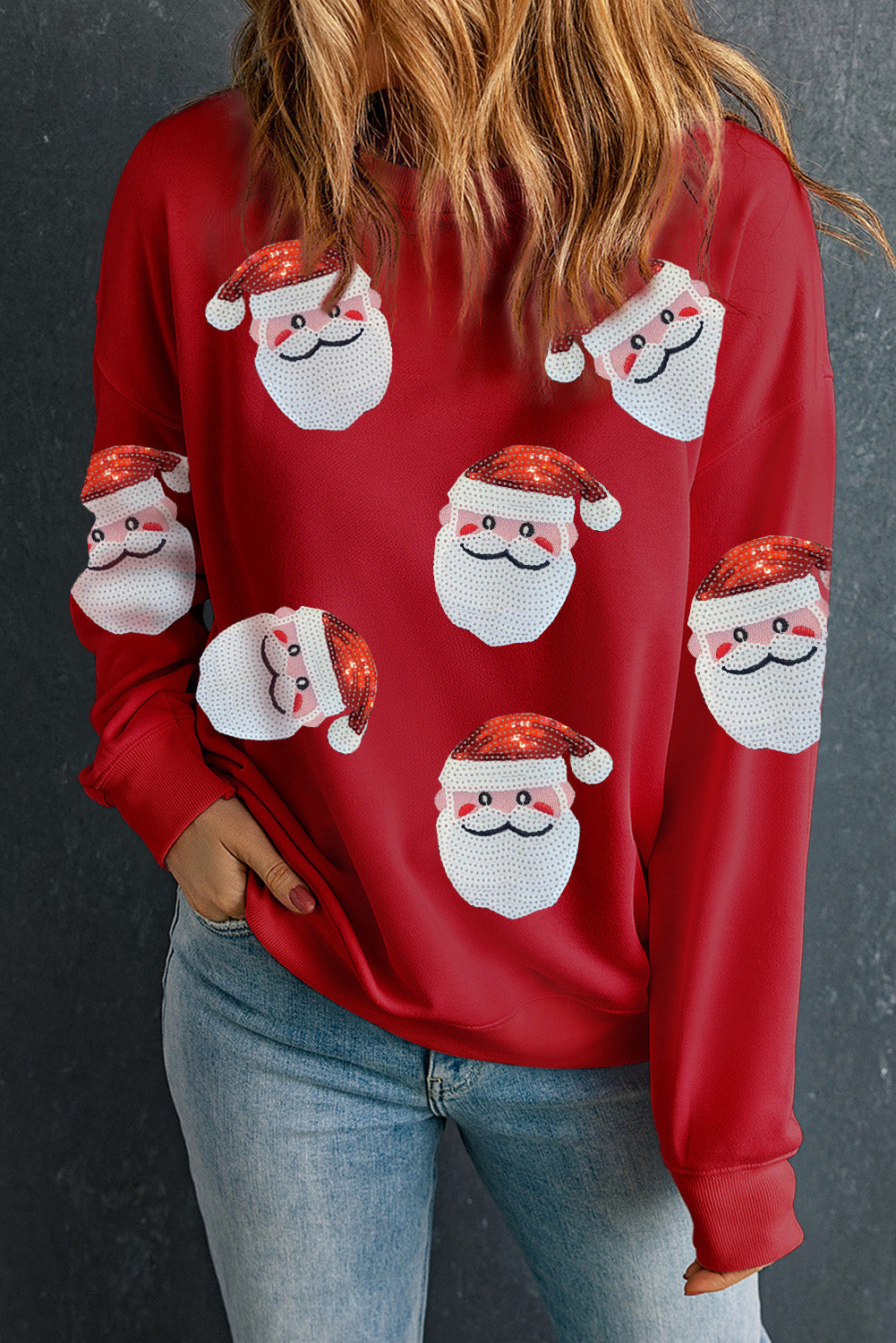 Santa Claus Sequin Graphic Sweatshirt