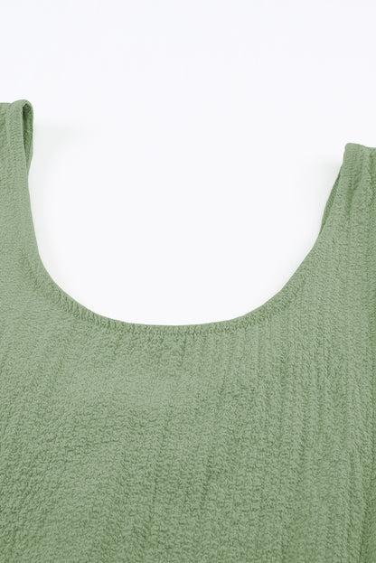 Scoop Neck Loose Fit Button Front Tank Top for Women