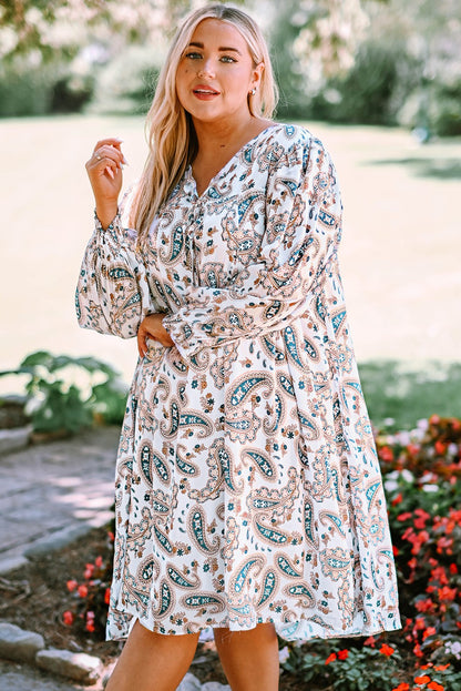 Bohemian Forgotten Paradise Paisley Plus Size Dress