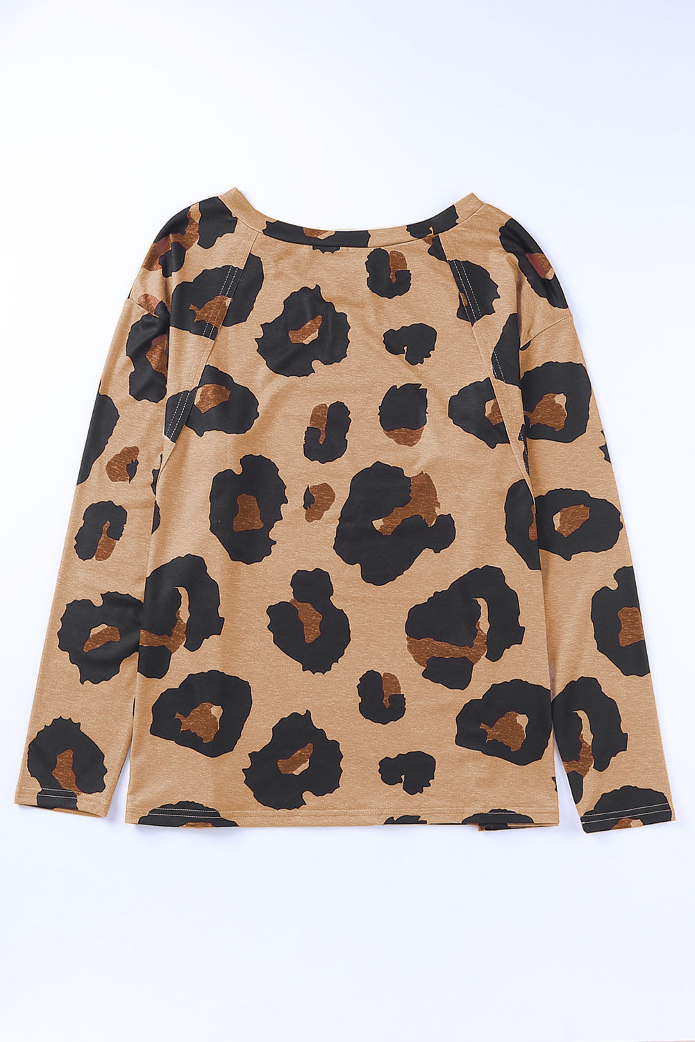 Print Drop Shoulder Pullover Long Sleeve Top