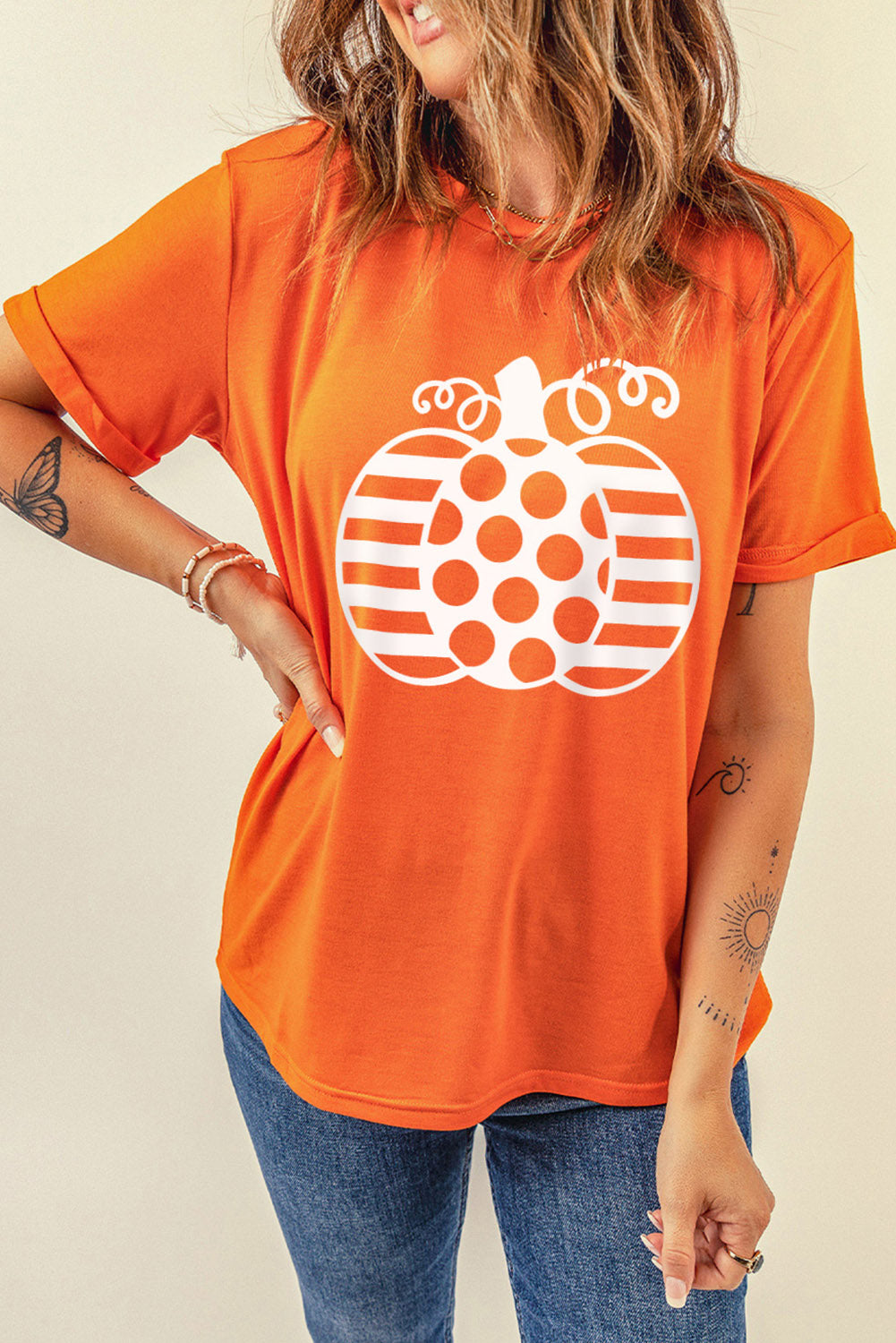 Orange Halloween Pumpkin Graphic Tee