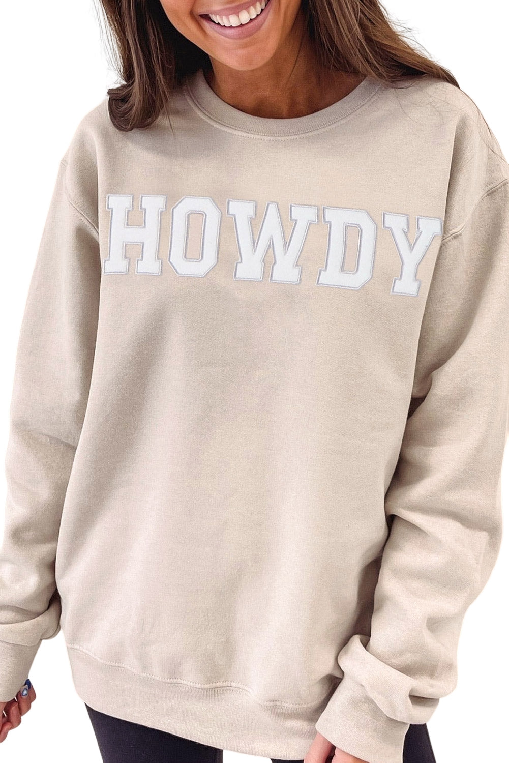 Gray HOWDY Drop Shoulder Graphic Sweatshirt