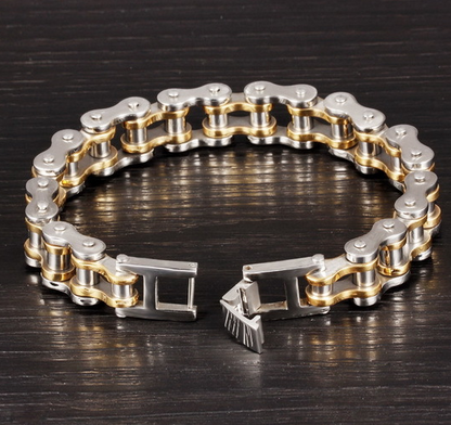 Men's Chain Link Bracelet (Silver & Gold)