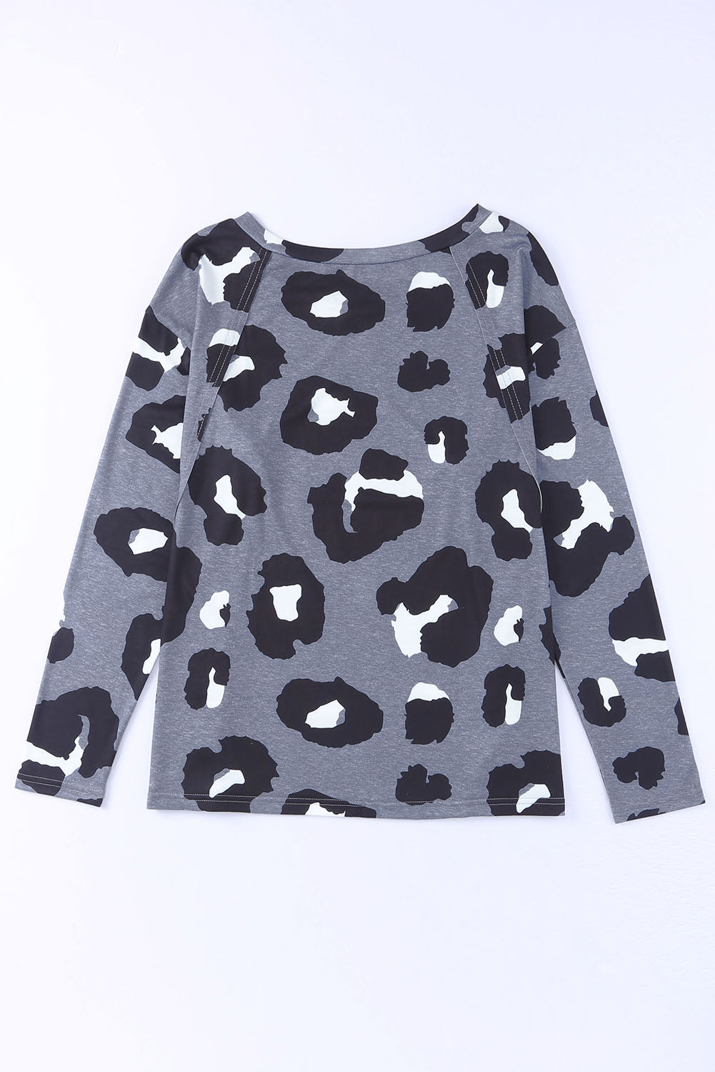 Print Drop Shoulder Pullover Long Sleeve Top