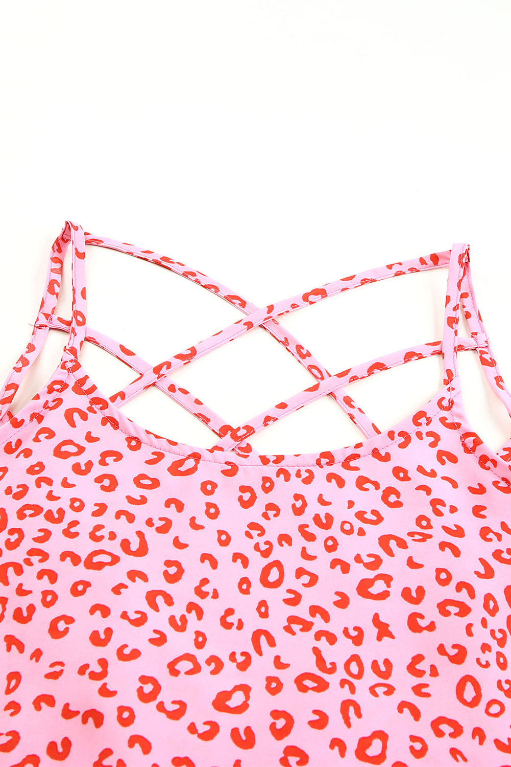 Rosy Leopard Print Oversized Casual Half Sleeve V Neck Top