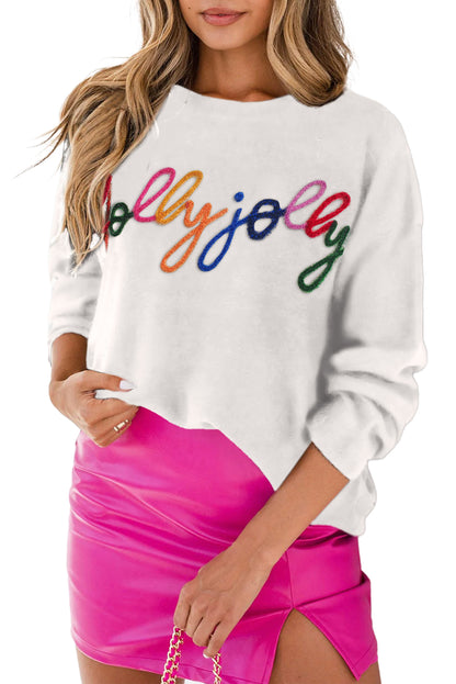 Glitter Merry & Bright Round Neck Knit Sweater