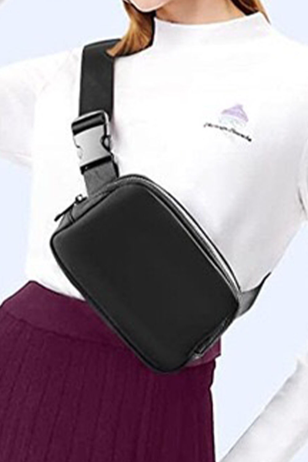 Waterproof Zipped Fanny Pack Crossbody Sling Bag