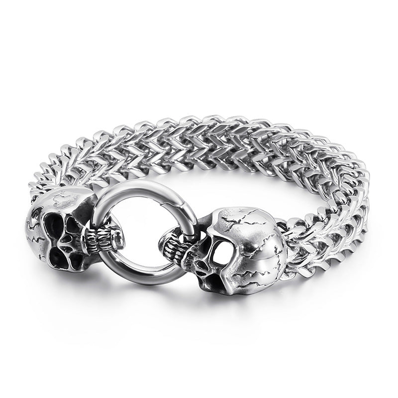 Double Skull Men's Bracelet