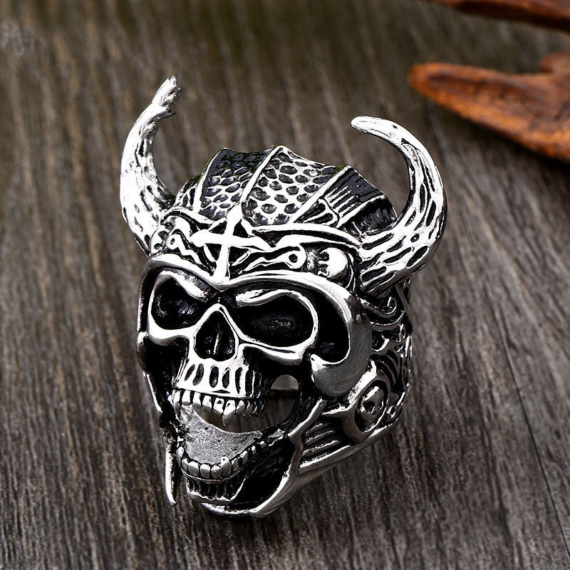 Helmet Warrior Skull Ring