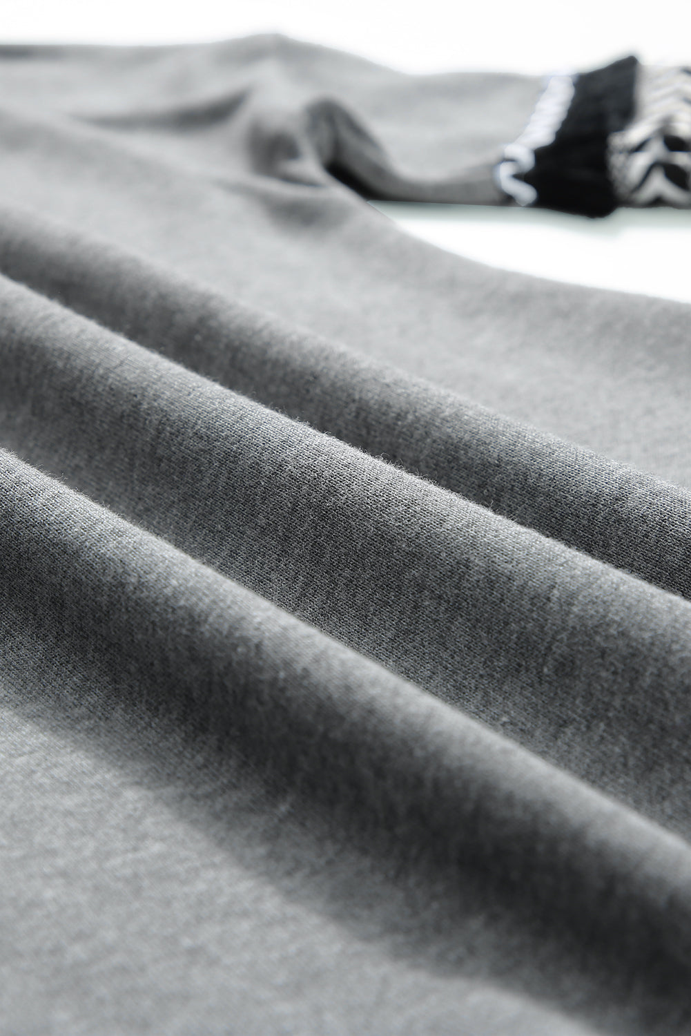 Dark Grey Ruffle Patchwork Sleeve Sweatshirt Dress