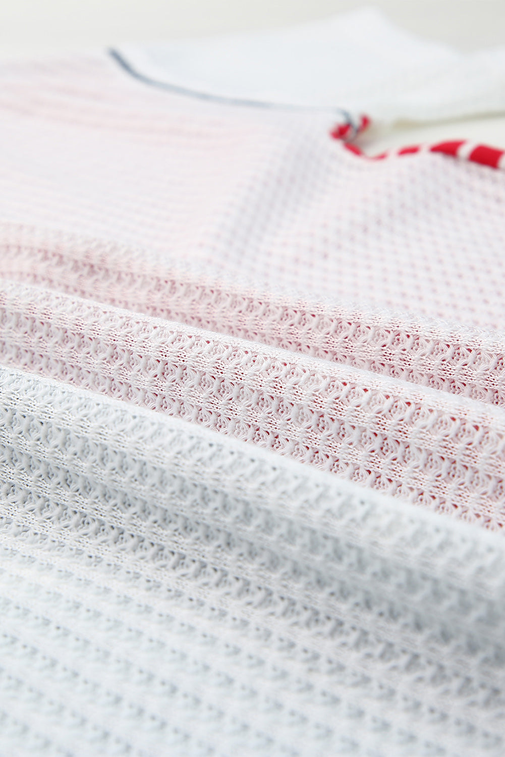 Multicolor Stripes Stars Print Knit Short Sleeve Top