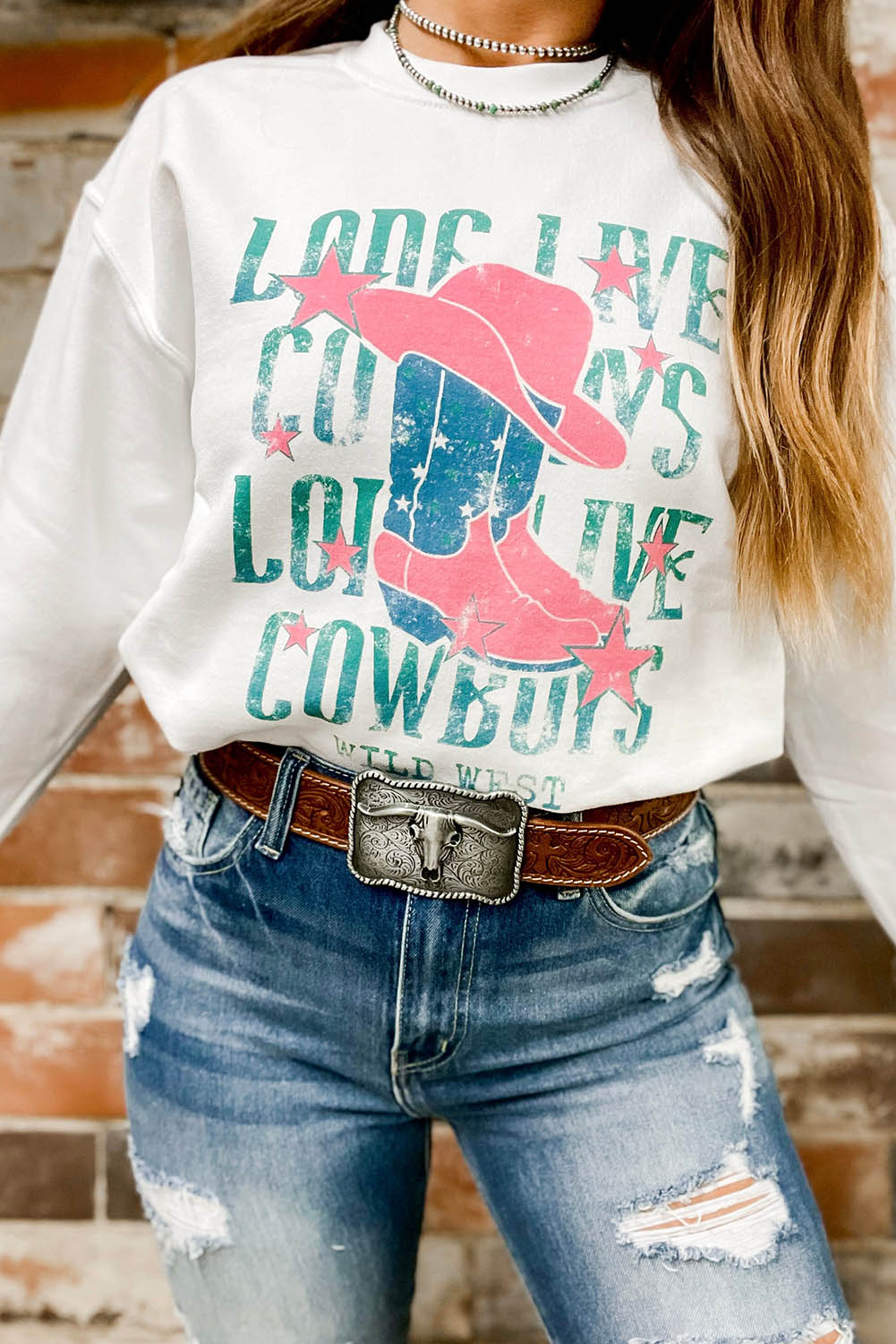 LONG LIVE COWBOY WILD WEST Graphic Sweatshirt