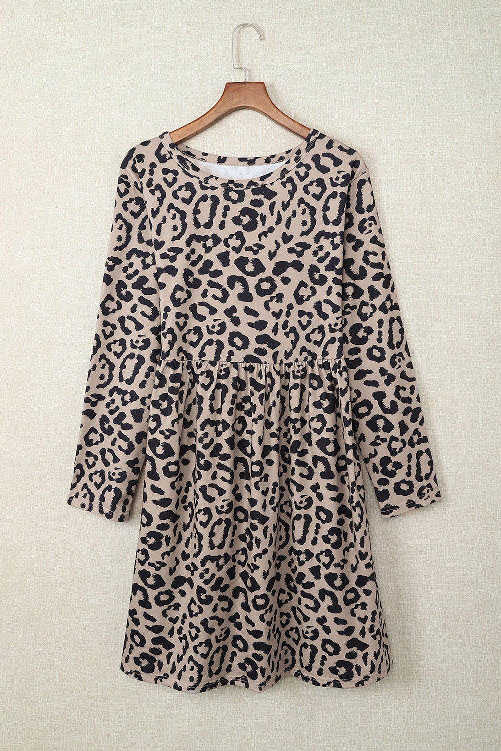 Cheetah Print Western Empire Waist Plus Size Midi Dress