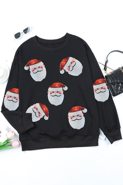 Santa Claus Sequin Graphic Sweatshirt