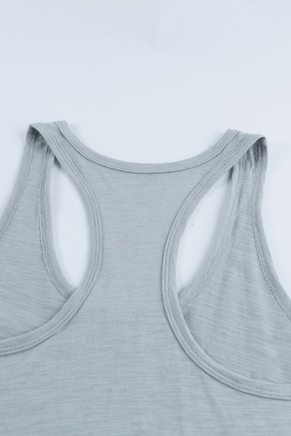 Scoop Neck Basic Solid Tank Top