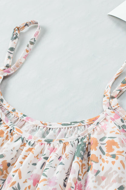 Floral Print Bohemian Spaghetti Strap Tank Top