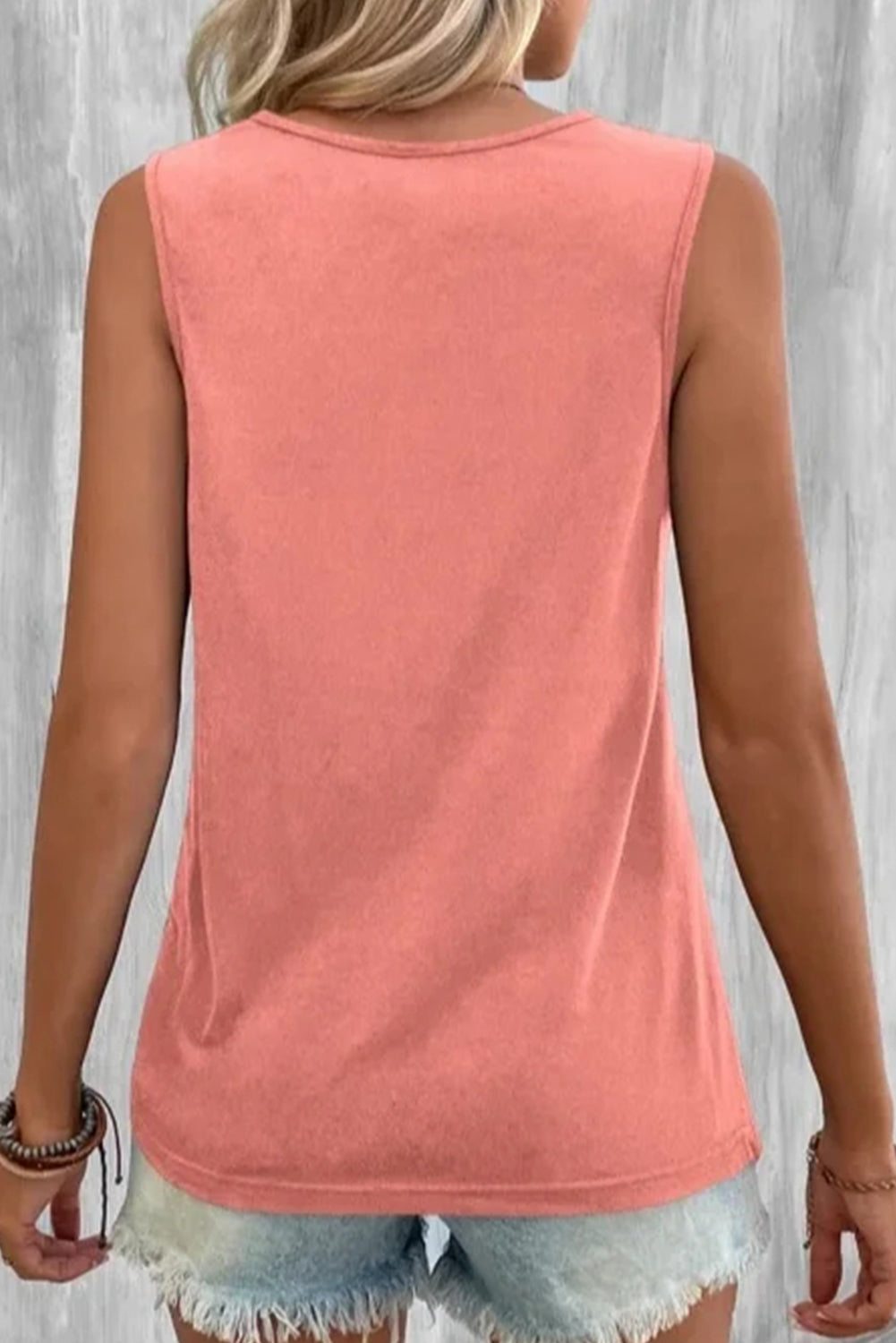 Knot Front Casual Tunic Tank Top