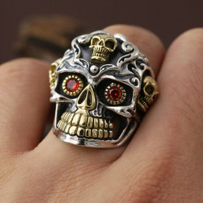 Jeweled Eyed Skull Ring