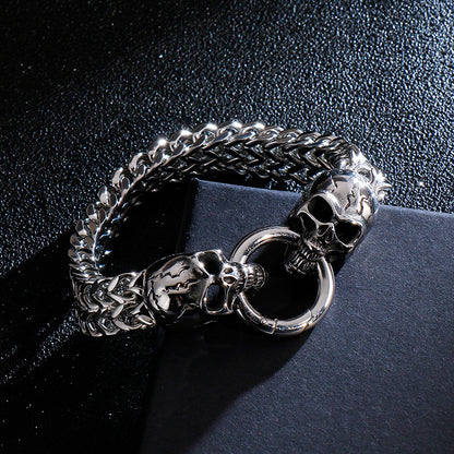 Double Skull Men's Bracelet