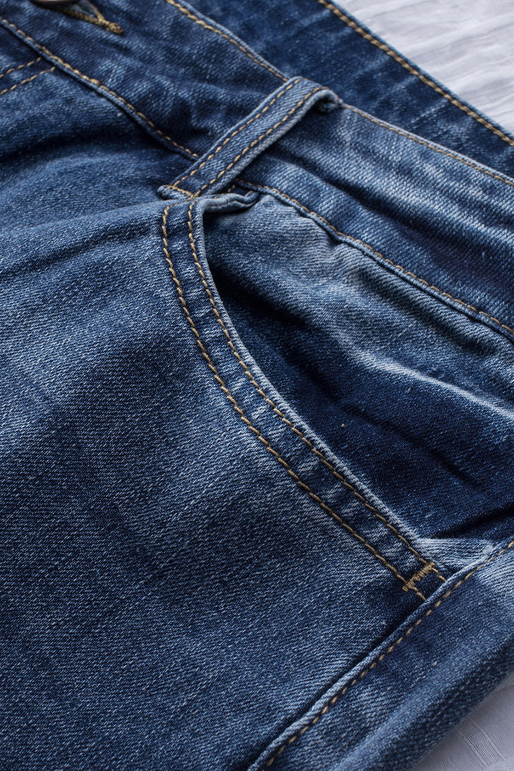 Dark Blue Buttons Ripped High Rise Plus Size Denim Shorts