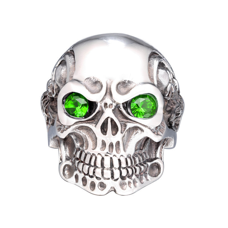 Stoned Eyed Skull Ring
